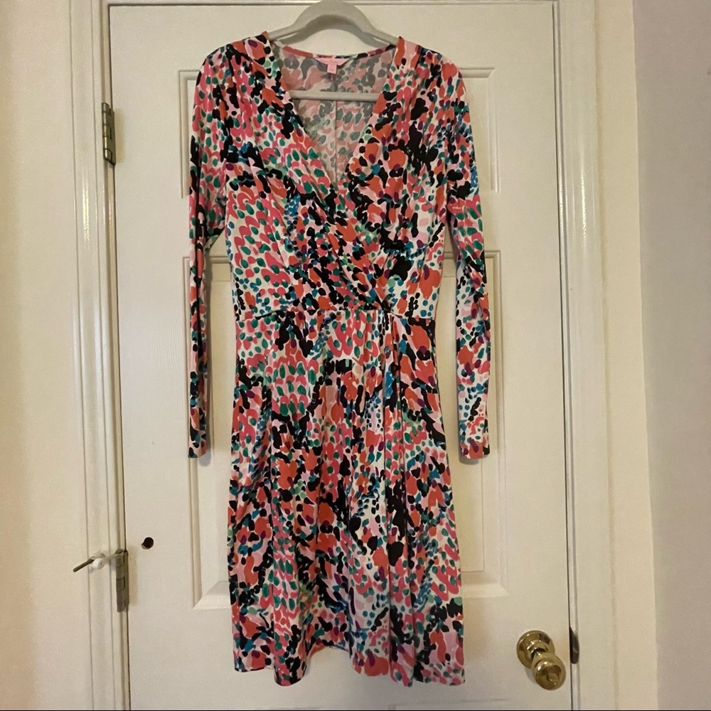 Lilly Pulitzer Silk Anjelica Dress in Cameo White Sweet Nothings Size L